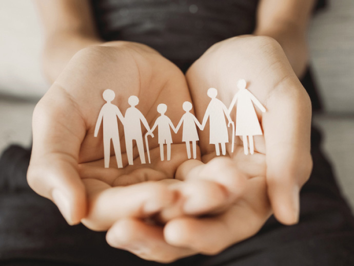 holding paper family