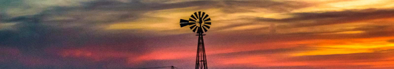 windmill at sunset